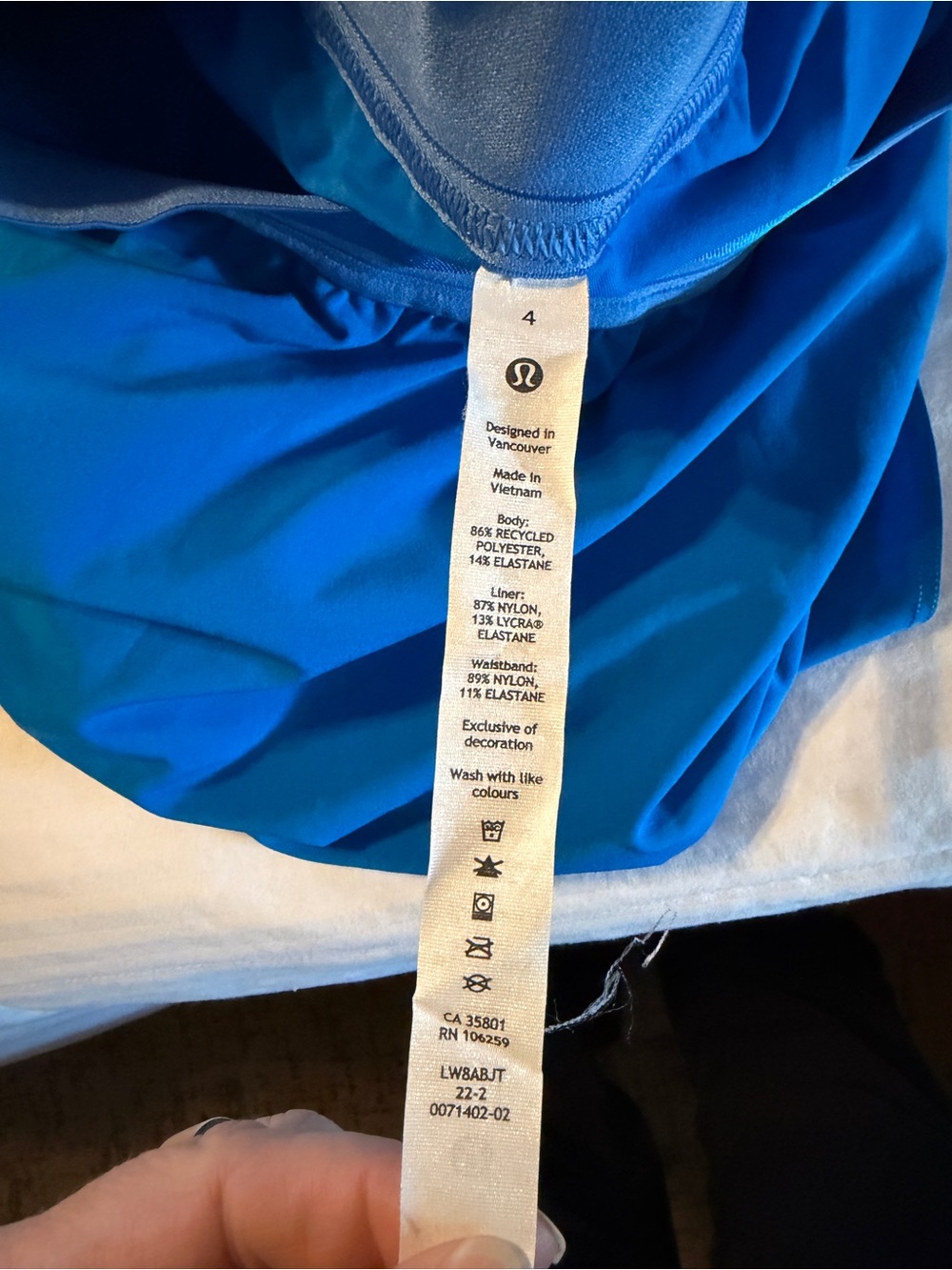 lululemon athletica Electric Blue Tiered golf tennis skirt with built in short - Picture 4 of 5